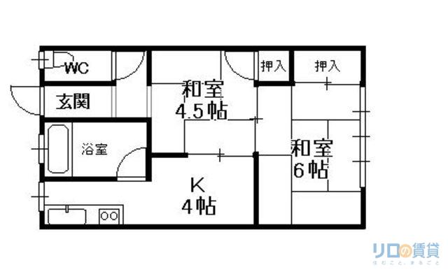清和荘(2DK/1階)の間取り写真