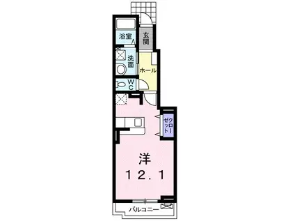 クレメントA(ワンルーム/1階)の間取り写真
