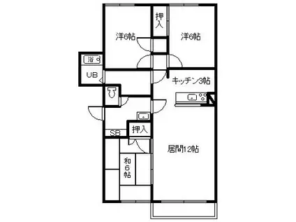 グレイトピアレジデンス(3LDK/1階)の間取り写真