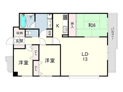 ベルトピア西明石Ⅲ(3LDK/3階)の間取り写真