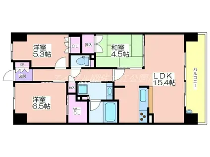 大阪ベイレジデンス(3LDK/11階)の間取り写真