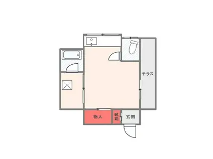 ヒルハイム(ワンルーム/1階)の間取り写真