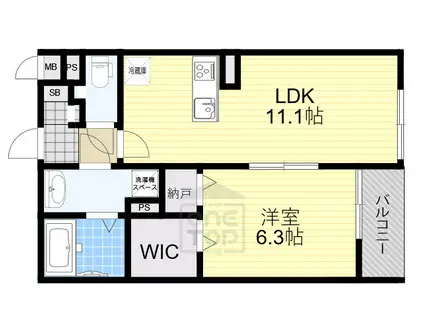 ロアールエフツー(1LDK/1階)の間取り写真