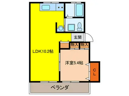 ハイツ77(1LDK/2階)の間取り写真