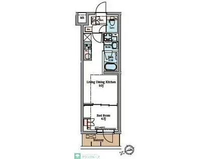 LUMINOUSつつじヶ丘(1LDK/2階)の間取り写真