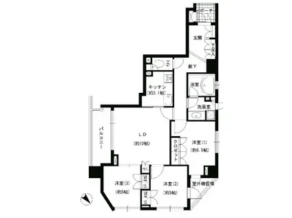 エスティメゾン巣鴨(3LDK/4階)の間取り写真