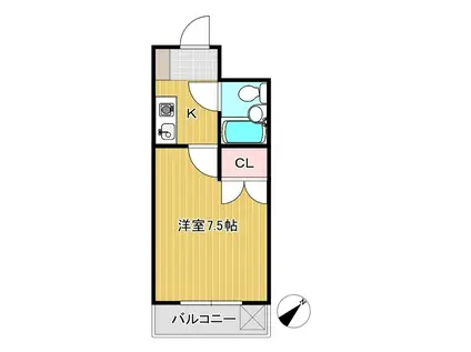 WING21A棟(1K/2階)の間取り写真