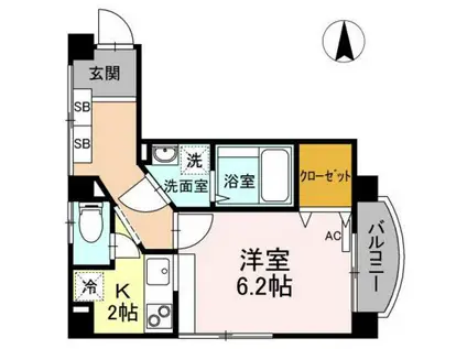 レジデンス石井(1K/3階)の間取り写真