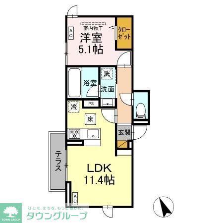 DーZEPHYR(1LDK/1階)の間取り写真