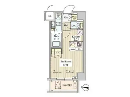 WASEDA APARTMENT (1K/3階)の間取り写真