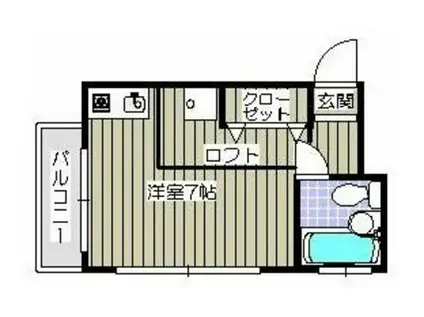 ストロベリーキャッスル(ワンルーム/2階)の間取り写真
