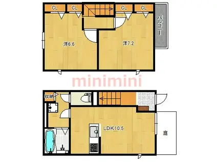 PLUMCOURT(2LDK/1階)の間取り写真