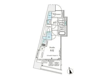 パークナードフィット南青山VISTA(ワンルーム/3階)の間取り写真