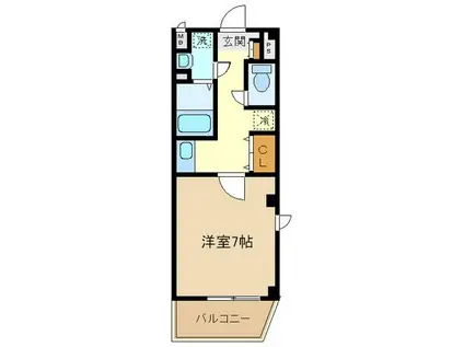 オルジュ本町Ⅱ(1K/2階)の間取り写真