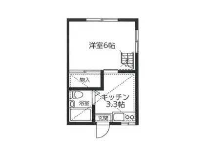 パルアカヤマ(1K/2階)の間取り写真