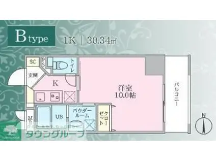 PLUMERIA(1K/8階)の間取り写真