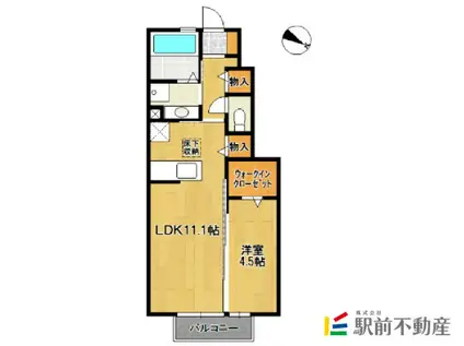 グレイス仁(1LDK/1階)の間取り写真