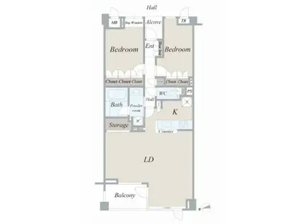 東急ドエル・アルス代々木参宮橋(2LDK/4階)の間取り写真