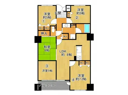 三田カルチャータウン・リフォレG棟(5LDK/3階)の間取り写真