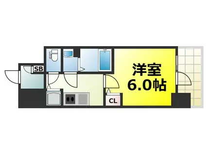 エスリード難波ステーションゲートノーステラス(1K/14階)の間取り写真