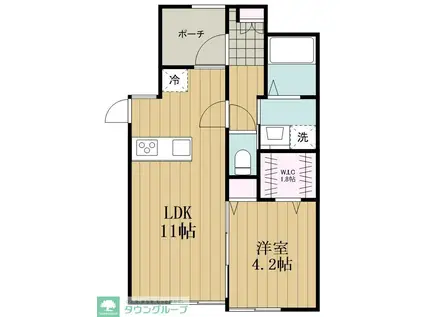ベルフォレスト学芸大学(1LDK/1階)の間取り写真