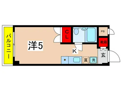 セシーズ新百合丘(1K/4階)の間取り写真