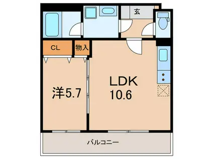 アークメゾン王子公園(1LDK/3階)の間取り写真