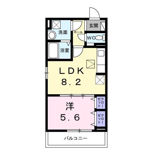 ヒカルサ京都北山栗栖I(1LDK/1階)の間取り写真