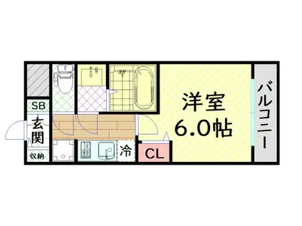 グランカリテ大正ドマーニ(1K/3階)の間取り写真