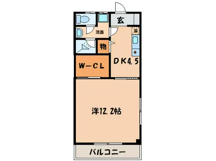 ハイツアスター(1DK/2階)の間取り写真