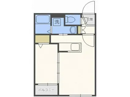 ラフィーネ南円山(1LDK/2階)の間取り写真