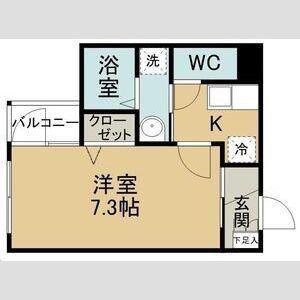 EXGRANDE長町1丁目(1K/1階)の間取り写真