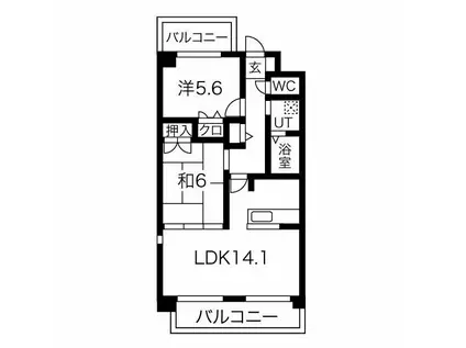 ベルドミール(2LDK/1階)の間取り写真