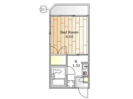 アパートメントイノウ(1K/3階)の間取り写真