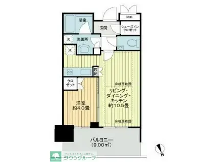 パークコート浜離宮ザタワー(1LDK/6階)の間取り写真