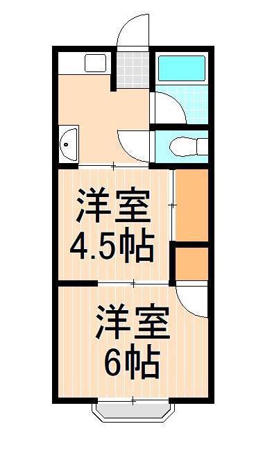 TKハウスII(2K/1階)の間取り写真