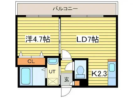 ASURAIT N17 (1LDK/3階)の間取り写真