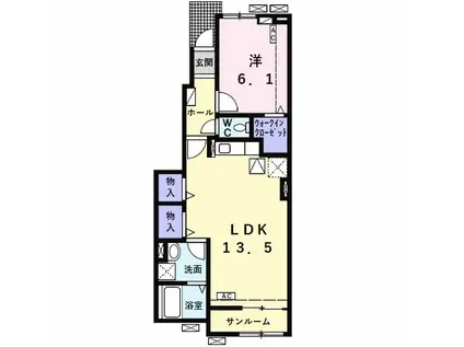 フェリス・テラーサ(1LDK/1階)の間取り写真