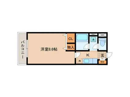 パインフォレスト(1K/1階)の間取り写真