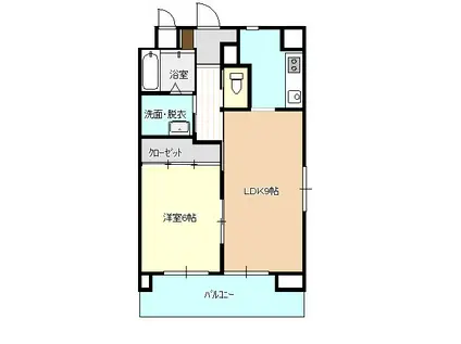 グローリー貝津I(1LDK/2階)の間取り写真