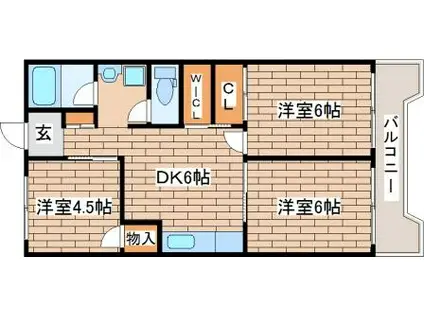 ビレッジハウス港島タワー(3DK/11階)の間取り写真