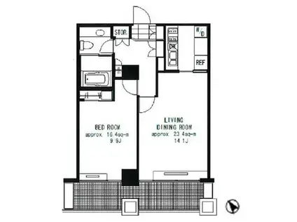 城山トラストコート(1LDK/2階)の間取り写真