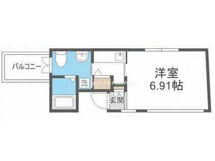 プレジール靱公園(1K/10階)の間取り写真