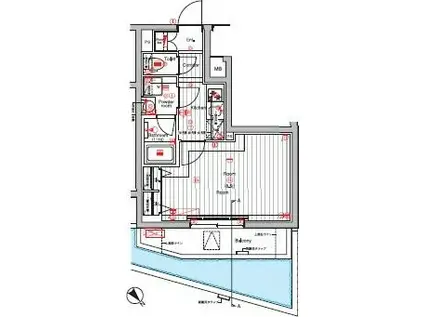 THE HOUSE 赤坂檜町(1K/1階)の間取り写真