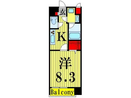 フューチャーホキマ(1K/5階)の間取り写真