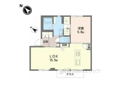 アメニティ21 A(1LDK/1階)の間取り写真