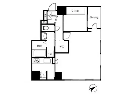 オープンレジデンシア南青山骨董通(1LDK/12階)の間取り写真