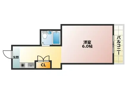 パーシモンハウス(ワンルーム/3階)の間取り写真