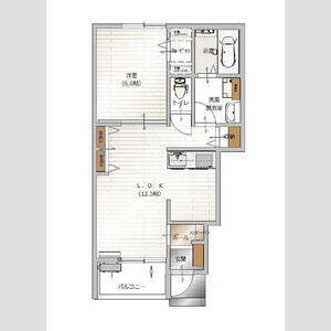 AFC RESIDENCE 豊川伊奈(1LDK/1階)の間取り写真