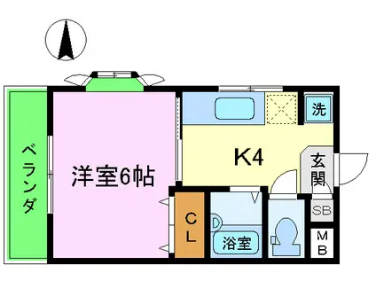 ジョイフル桂(1K/3階)の間取り写真